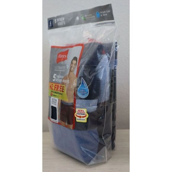 Hanes Men's Sz Large Ultimate ComfortFlex Waistband 5-pk + 2 Bonus Boxer Briefs - Picture 5 of 8